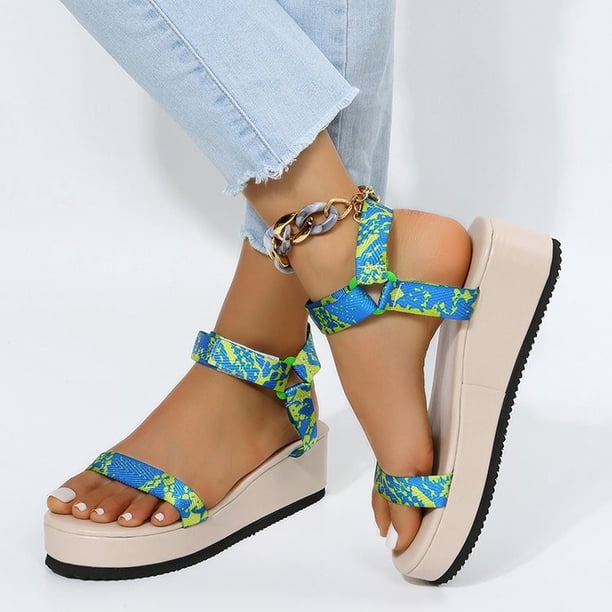 Sandalias de playa con cuña nueva para mujer Wmkox8yii nm7059