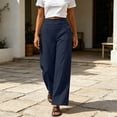 thumbnail image 6 of Hilenly Wide Leg Pants Woman High Waist Pull On Casual Pants Palazzo Pants for Women Dressy with Pockets, 6 of 8