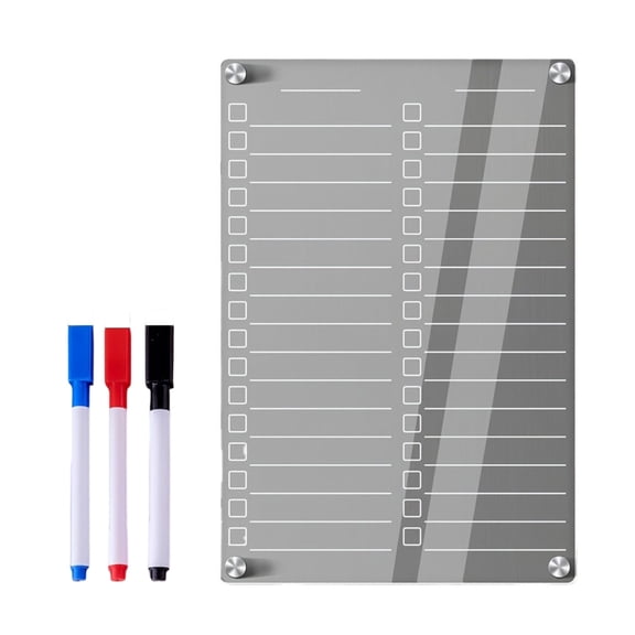 Pack of Magnetic Acrylic Dry Erases Board for Refrigerator with Reusable To Do Lists and Weekly Meal Planner Features