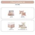 thumbnail image 6 of Regency Heights California King Comforter Sets, 7-Piece Tufted Pintuk Bed in a Bag Bed Set, Satin Luxury Blush Comforter Bedding Set with Decor Pillow, 6 of 7