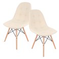 thumbnail image 1 of Set De Sillas Estilo Eames De Botones Tapizadas En VinipieBeige Gaon Home GN-PUEC01, 1 of 8