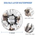 thumbnail image 3 of Shower Caps,Pug and Footprint Waterproof Shower Cap for Women 4 Pieces,Double Reusable Hair Cover for Shower PEVA Elastic Stretch Hem, 3 of 7