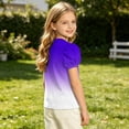 thumbnail image 6 of Teylalorva Girls Graphic T-Shirt, Crewneck Casual Cute Puff Short Sleeve Summer Kids Trendy Tee Purple Size 14, 6 of 6