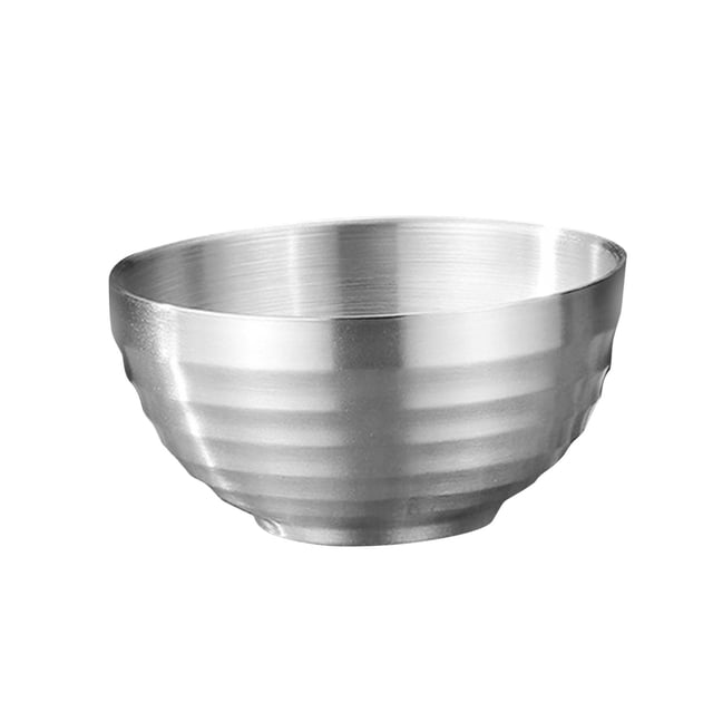 Tazón de sopas de fideos de acero inoxidable, doble pared, fácil de limpiar, aislamiento de fideos de doble capa irrompible para la cocina, M