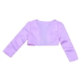 thumbnail image 4 of Manyakai Toddler Girls Satin Cardigan Bolero Long Sleeve Shrug Jacket Wedding Party Dress Cover Up Purple 7-8, 4 of 5