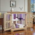 thumbnail image 2 of Tcbosik 2 Door Curio Display Cabinet with LED Light & Adjustable Shelves, 30 inch Buffet Sideboard, Modern Storage Cabinet for Living Room, Dining Room, Kitchen, Oak, 2 of 11