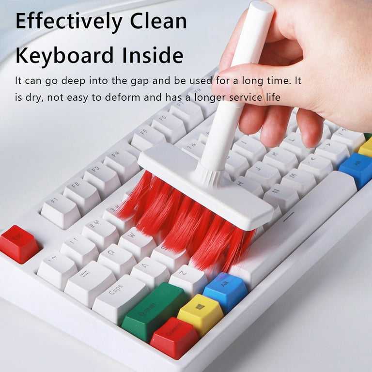 3 in 1 Multi-Purpose Keyboard Cleaning Brush Earbud Computer Keycap Puller  