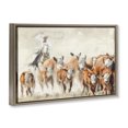 thumbnail image 3 of Stupell Industries Southwestern Cowboy Cattle Roundup Brown Floating Frame Canvas Art, 31 x 21, by Nina Blue, 3 of 9