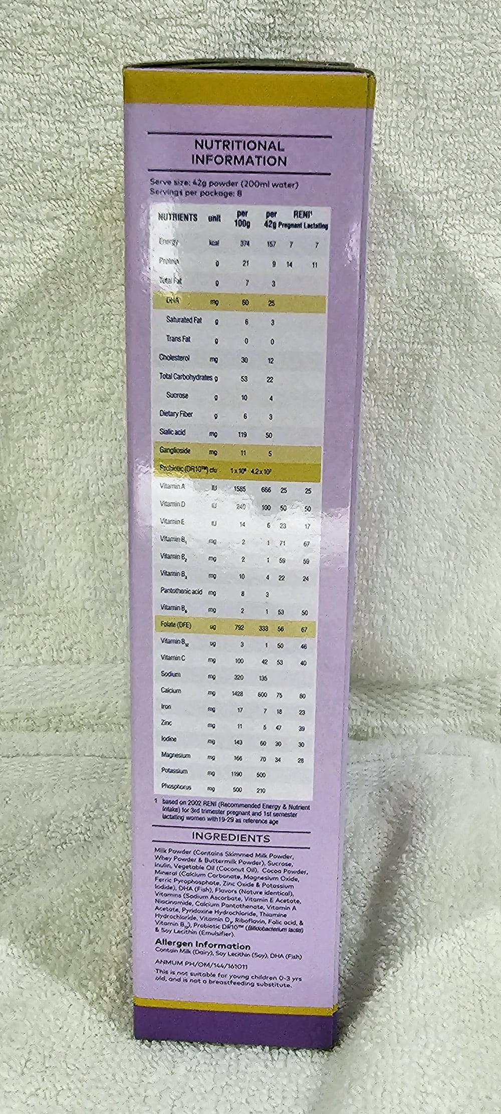 Anmum Materna Powdered Milk Drink for Pregnant and Lactating Women, Chocolate Flavor, 375 grams x1