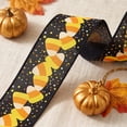 thumbnail image 3 of Miwamany Fall Decor, Candy Corn Wired Ribbon 2.5 in x 179.9 in, Thanksgiving Wreath Bow Craft for Gift Wrapping Home Decor DIY Roll, 3 of 6