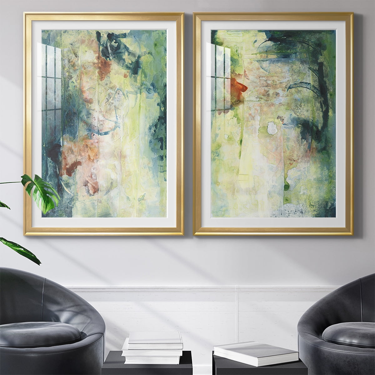 Wexford Home Nature's Elements I Premium Framed Print, 18.5" x 24.5" - Ready to Hang, Gold (Set of 2)