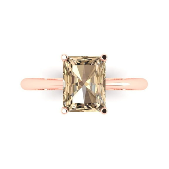 Solitaire Engagement Ring for Women - 2.5ct Yellow Moissanite in 14K Rose Gold Promise Ring