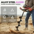thumbnail image 4 of Gas Powered Earth Auger, 63CC Post Hole Auger, Electric Post Hole Digger, Pneumatic Pillar-Type Hole Digger, 2-Cycle Viper Engine, with 32 Inch Bit, EPA Compliant, 320 RPM, for Farm & Garden, 4 of 8