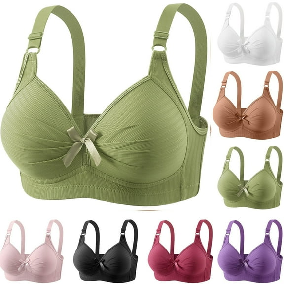 Gamivast Womens Push Up Bra - Full Coverage, Supportive, Adjustable,No Underwire, Plus Size Bra, Breathable Everyday Bras Green XXXXL Clothes Under $5.00 Women Past