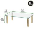 thumbnail image 2 of Plataforma mesa mDesign vidrio: estante grande elevado para computadora, pantalla, cuaderno, monitor o elevador TV - Soporte elevado para oficina en casa, escritorio - Latón/transparente, 2 of 3