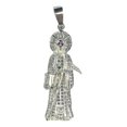 thumbnail image 2 of JOYARIS Medalla Santa Muerte Con Zirconias En Plata 925 + Cadena DM-0000229, 2 of 4