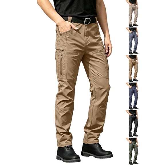 Men's Tactical Pants Waterproof Cargo Work Trousers, Quick Dry Hiking Camping Utility Pants with Multi Pockets