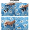 thumbnail image 5 of Round Fitted Vinyl Tablecloth with Elastic Edge 100% Waterproof Oil Proof PVC Table Cloth Wipe Clean Table Cover for Indoor and Outdoor, Daisy, 36"- 44", 5 of 6