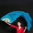thumbnail image 5 of QHUDLV Cielo Meraviglioso Women Belly Dance Fan, Veil Colorful Long Folding Bamboo Fan, Imitation Silk Streamers Classical Dance Long Silk Fan, 5 of 5