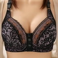 thumbnail image 2 of POIUYTR Women Button Front Closure Bras Full Coverage Comfy Soft Breathable Underwire Lace Bra Push Up Everyday Bras 2024, 2 of 3