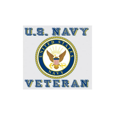 US Navy Veteran With Navy Logo Car Decal