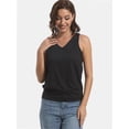 thumbnail image 2 of Women V Neck Tank Tops Summer Sleeveless Casual Tops Loose Fit Banded Bottom Shirts, 2 of 6