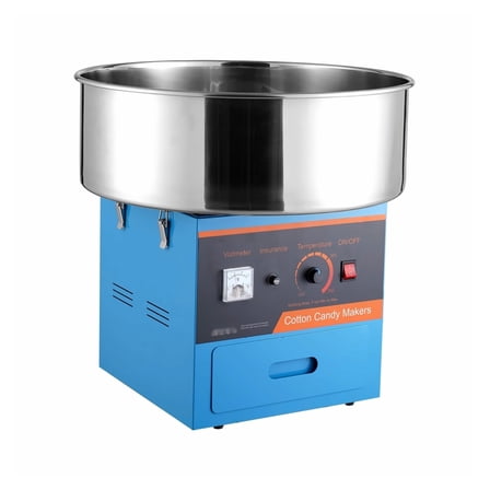 Electric Cotton Candy Machine, 1000W Candy Floss Maker, Commercial Cotton Candy Machine with Stainless Steel Bowl, Sugar Scoop, and Drawer, Perfect for Home Kids Birthday, Family Party, Blue