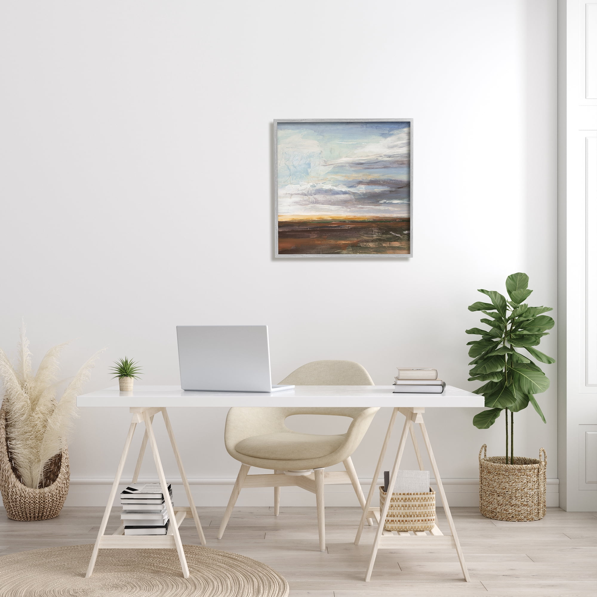 Stupell Industries Abstract Open Meadow Landscape Soft Cloudy Sky, 24 x 24, Designed by Stacy Pollard