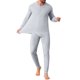 thumbnail image 1 of Conjunto de ropa interior larga para hombres de 2 piezas, capa base, parte superior e inferior, gris claro S, 1 of 5
