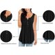 thumbnail image 3 of Blusas sin mangas de verano para mujer, con escote en V, de color liso, informales, con vuelo, holgadas, con botones, 3 of 5