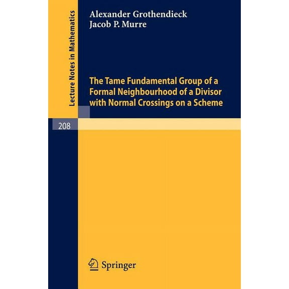 Lecture Notes in Mathematics The Tame Fundamental Group of a Formal Neighbourhood of a Divisor with Normal Crossings on a Scheme, Book 208, (Paperback)