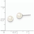 thumbnail image 2 of Primal Gold 14 Karat White Gold 6-7mm White Round Freshwater Cultured Pearl Stud Earrings, 2 of 4
