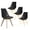 Black, variant on Modern Dining Chair Set of 4, Kitchen Chair with High Back, Tulip Chair with Solid Wood Legs and PU Leather Cushion for Living Room, Bedroom, Dining Room (White)