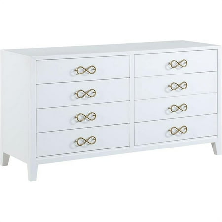 Meridian Furniture Bowtie White / Gold Dresser
