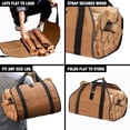 thumbnail image 3 of Large Waxed Canvas Firewood Carrier, Heavy Duty Firewood Log Tote, for Carrying Wood, Fire Place Sturdy Wood Storage Bag with Handles for for Easy Carry, 3 of 7