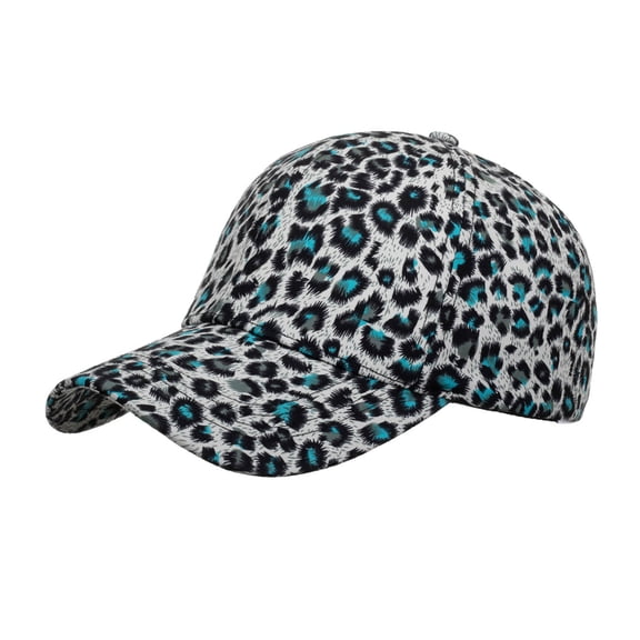 ZHOGXU Baseball Cap For Women And Men Leopard Print Wide Brim Adjustable Comfortable Fashion Hat For Outdoor Sports And Casual Daily Wear Blue One Size
