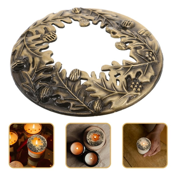 OFFIGAM Pine Cone Candle Topper for Living Room 1Pack Golden Zinc Alloy Candle Lid Smoke Reduction