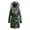 Black, variant on Viikei Winter Coats for Women Women Winter Warm Medium Length Large Print Vintage Style Hooded Cotton Jacket