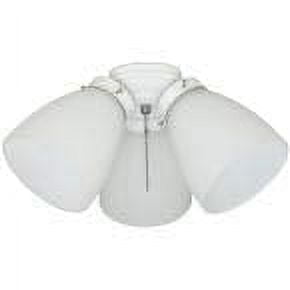 3-Light White Ceiling Fan Shades LED Light Kit