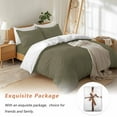 thumbnail image 7 of Abstract Solid Color Bedding Duvet Cover Set Twin Size 4 Pieces Simple Avocado Dark Low Saturation Bedding Set with Zipper Closure, 1 Comforter Cover 68x86 Inches 1 Flat Sheet & 2 Pillow Cases, 7 of 7