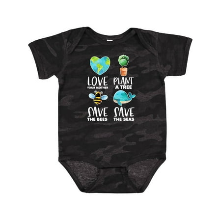 

Inktastic Earth Day Plant a Tree Save the Bees Save the Seas Love Your Mother Earth Gift Baby Boy or Baby Girl Bodysuit