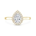 thumbnail image 5 of Rosec Jewels Pear Shaped Lab Diamond Halo Engagement Ring - 5x7 mm - EF-VS Grade Certified, 10K Yellow Gold, US 9.00, 5 of 9