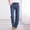 Blue, variant on Babysbule Women's Pants Women Casual Cotton And Linen Solid Drawstring Elastic Waist Long Straight Pants
