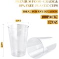 thumbnail image 5 of FOCUSLINE Disposable Plastic Cups, Clear,12oz,100 Pack, 5 of 9