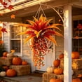 thumbnail image 6 of AYktou Fall Artificial Hanging Plants, 31.5 Inch Orange Fern Hanging Basket Plants Props Fall Leaves Garland, Autumn Wall Hanging Leaf Vines for Thanksgiving Halloween Door Frame Fireplace Decor, 6 of 8