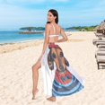 thumbnail image 6 of FORMRS Womens Long Sarong Beach Wrap Semi-Sheer Bikini Skirt Bathing Swimsuit Cover Up, Cute Dog Artist, 6 of 7