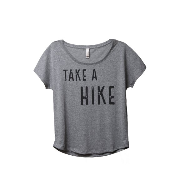 Thread Tank Take A Hike Women's Relaxed Slouchy Dolman T-Shirt Tee Heather Grey Small