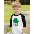 thumbnail image 2 of Tstars Boys Unisex Irish Shamrock St Patricks Day Clover Kids St Patricks Day Shirts Gift for Boys Irish Shirt Pride Proud Irish Toddler Raglan 3-4 Sleeve Baseball Tee, 2 of 6