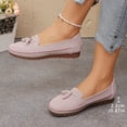 thumbnail image 6 of KIJBLAE Women's Plus Size Round Toe Closed Toe Moccasin Flats, Slip On Low Heel Soft Sole Casual Shoes Pink 37, 6 of 9