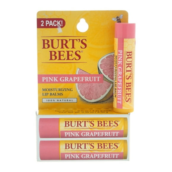 Pink Grapefruit Moisturizing Lip Balm Twin Pack By Burt'S Bees For Unisex - 2 X 0.15 Oz Lip Balm
